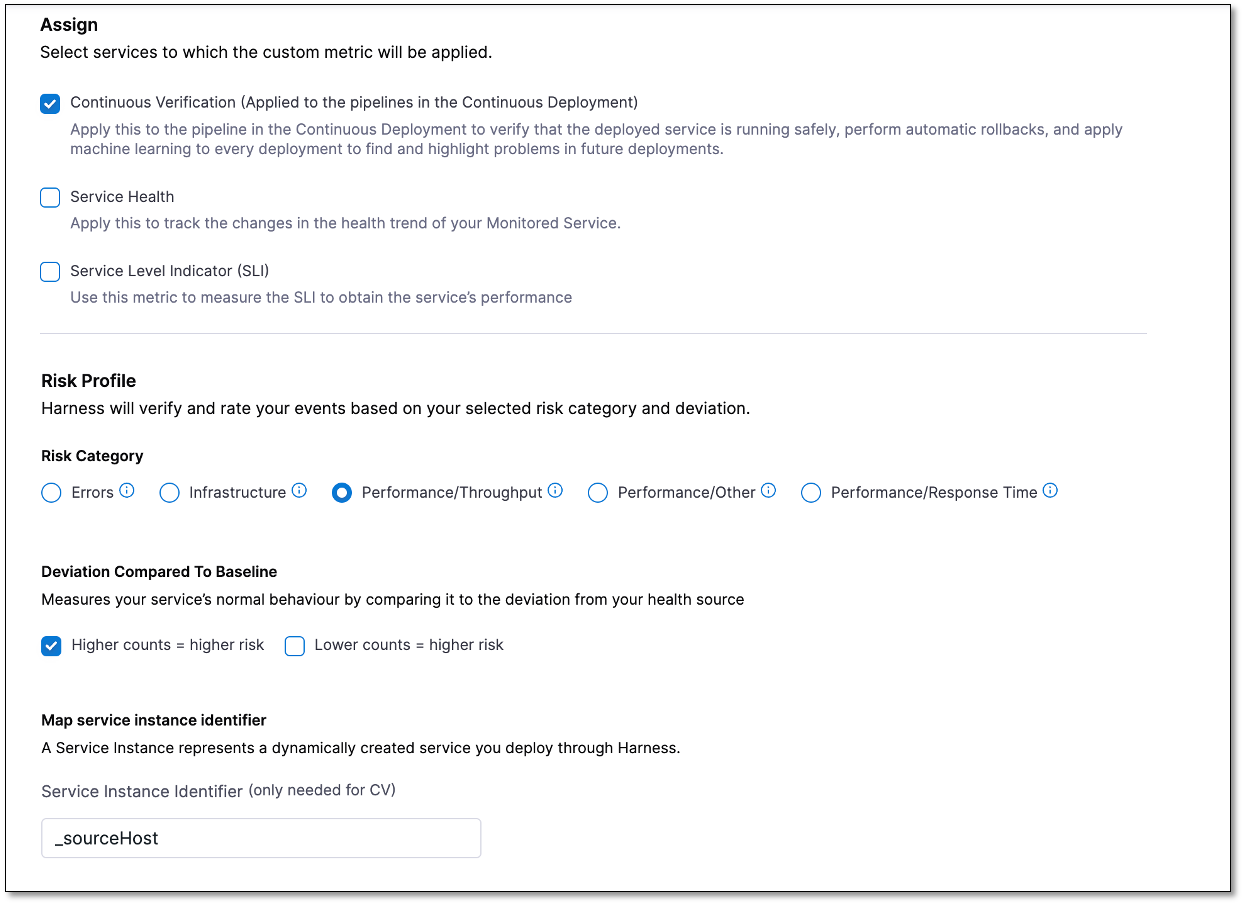 Assign services and configure the risk profile